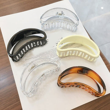 Big Frosted Moon Cambered Hair Claw Women Hair Crab Hair Accessories Candy Colors Hairpins DIY Hair Styling Tool For Women daiiibabyyy